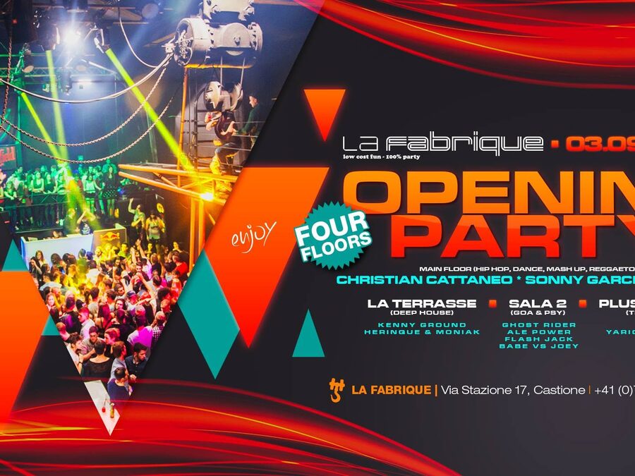 Darsen event flyers and line-ups from Ticino and Swiss clubs and festivals